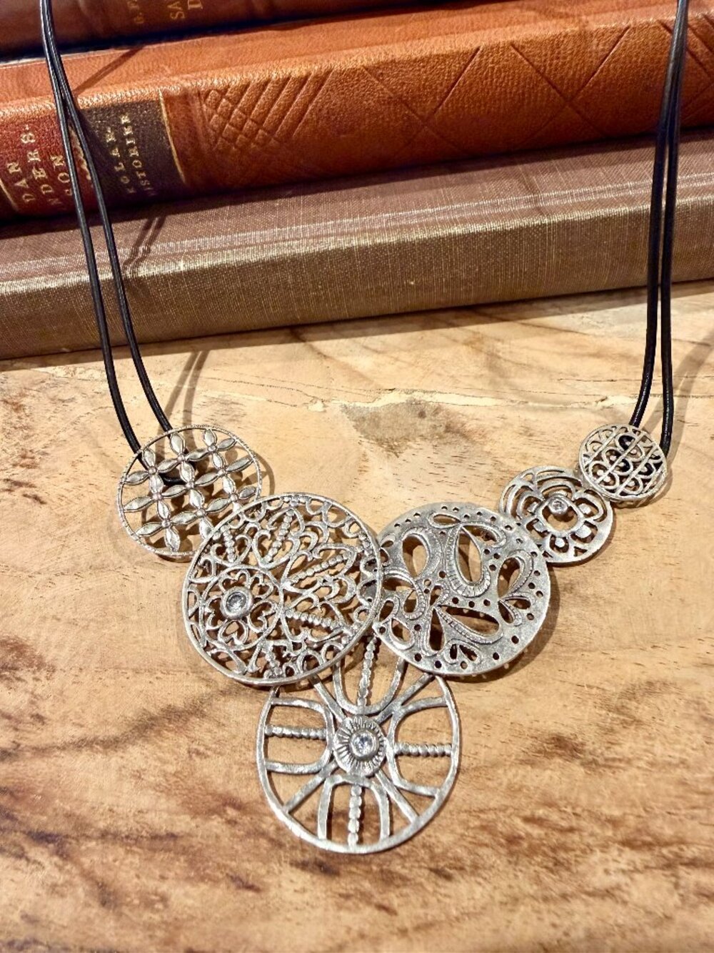 Retired Silpada Filigree Art Sterling Silver Statement Necklace 925